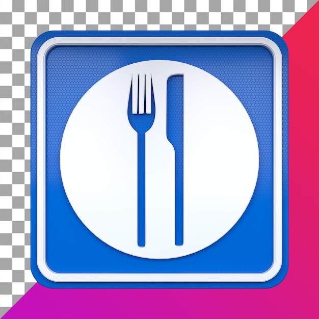 3d render of road traffic sign food with transparent background