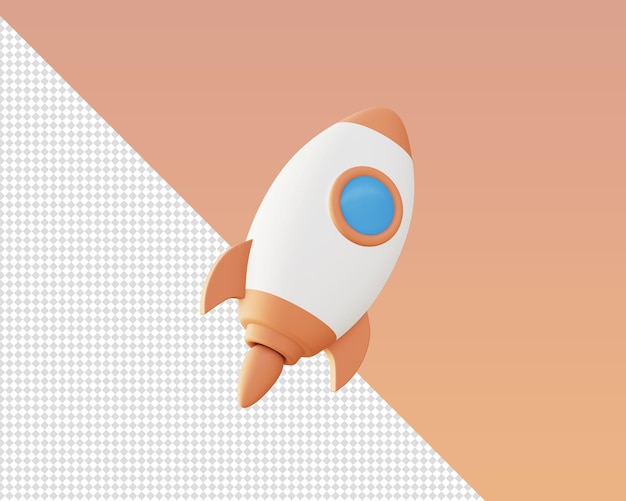 PSD 3d render of rocket launch illustration icons for ui ux web mobile apps social media ads designs