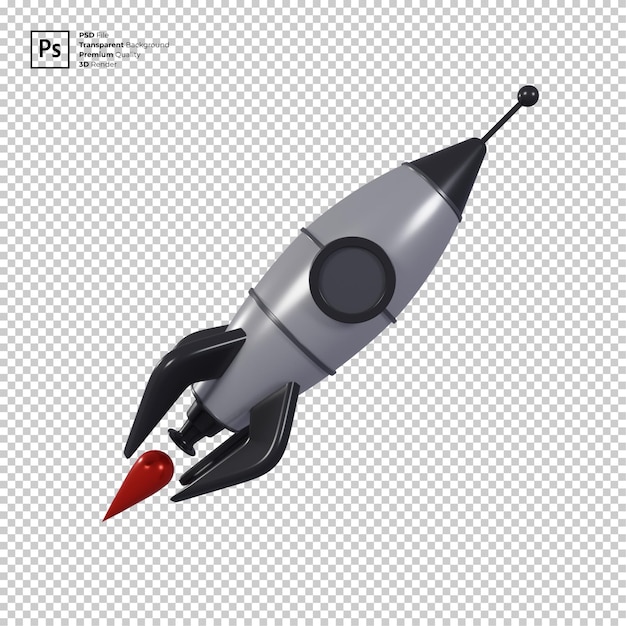 3d render rocket