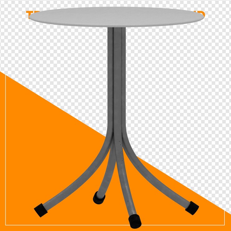PSD 3d render round table with transparent background