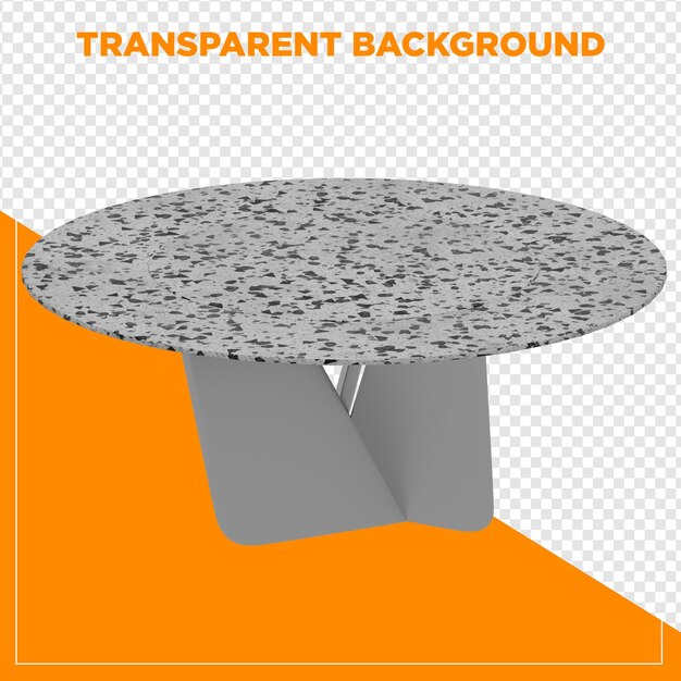 3d render round table with transparent background