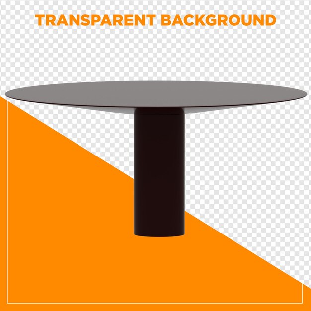 3d render round table with transparent background