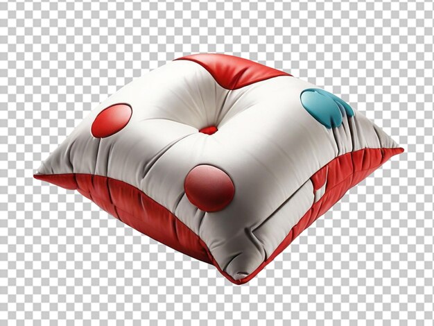 PSD 3d render of royal red velvet pillow isolated on white background