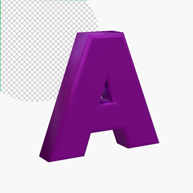 3D render roze alfabet letter A