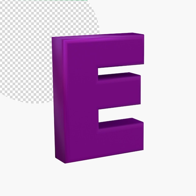 3D render roze alfabet letter E