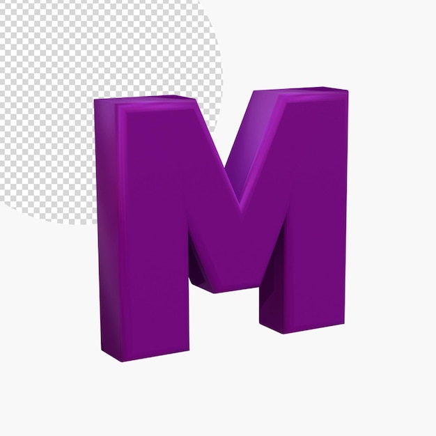 3d render roze alfabet letter m