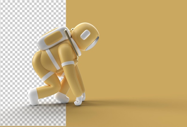 3D Render Ruimtevaarder Astronaut Hardlopen