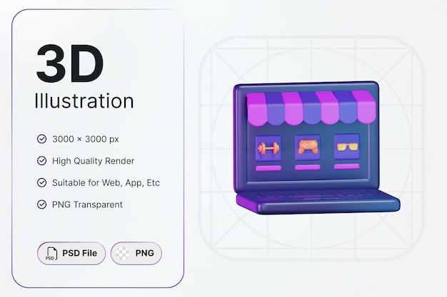 Rendering 3d categoria di vendita computer portatile cyber monday concept design moderno