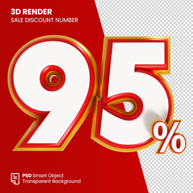 3d render sale discount number 95 percent