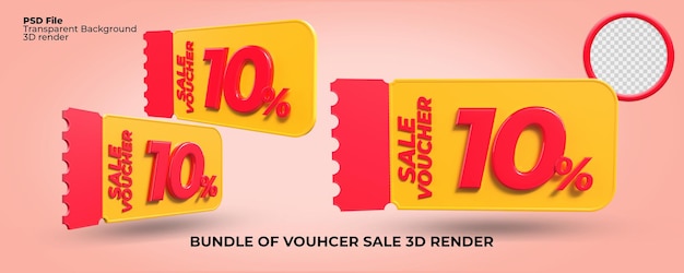 PSD 3d rendering buono vendita numero 10 percentuale per negozio bonus rendering png trasparente