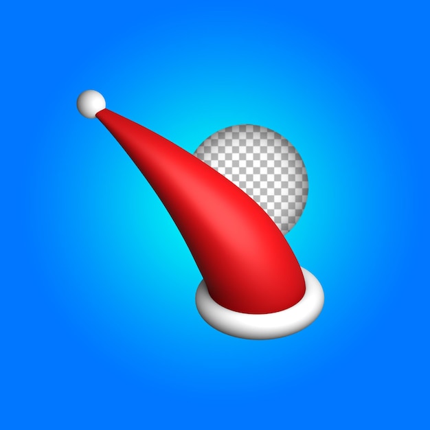 Rendering 3d del cappello di babbo natale