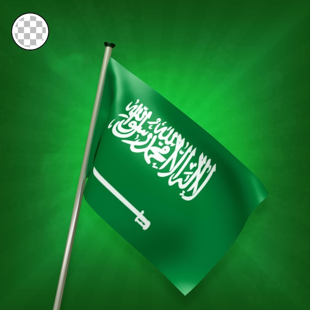 PSD 3d render bandiera dell'arabia saudita