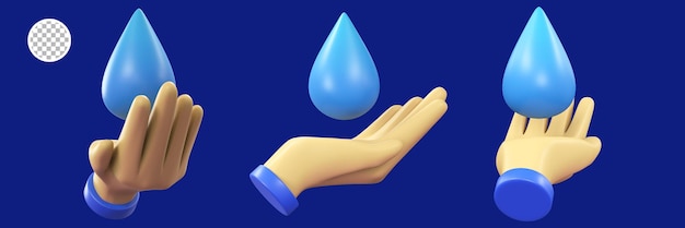 PSD 3d render save water icon