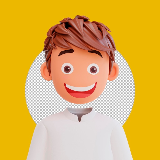 3d render schattige jongen avatar