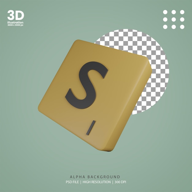 3d rendono l'illustrazione di scrabble