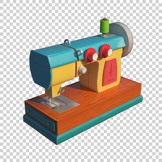 PSD 3d render sewing machine stylized