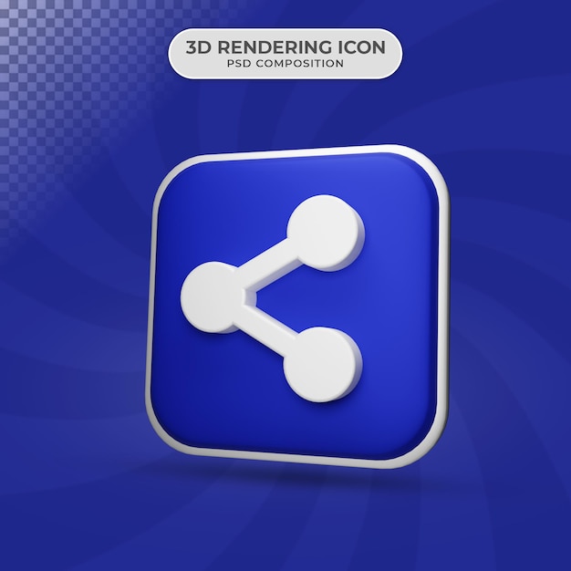 PSD 3d render of share icon design
