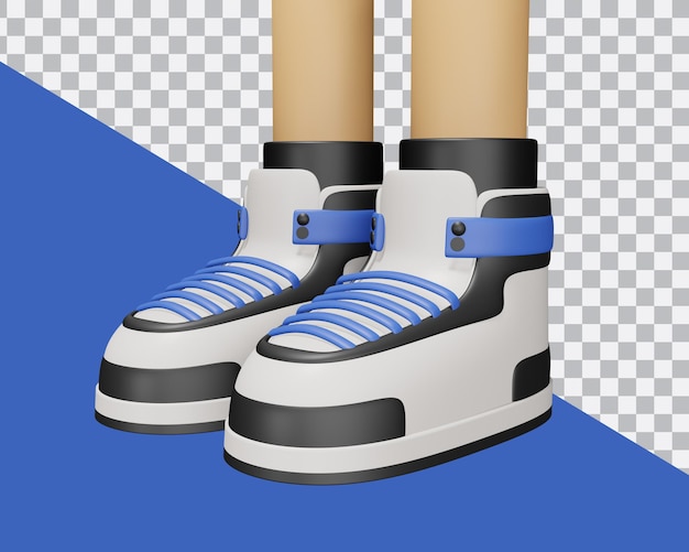 PSD 3d визуализация иллюстрации обуви