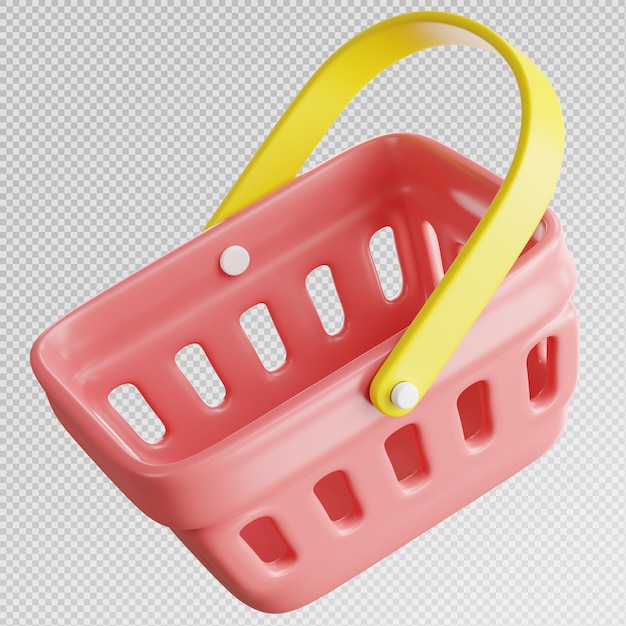 3d render of shopping basket isolated