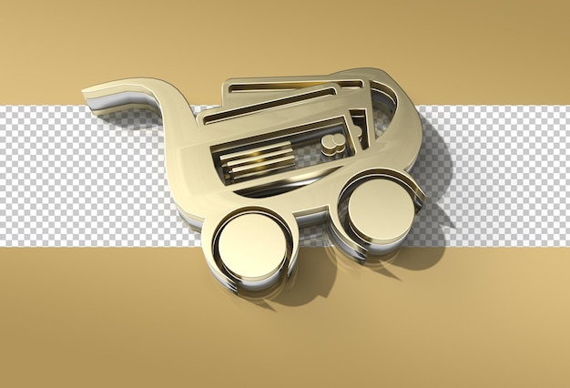 PSD 3d render shopping cart icon illustration design file psd trasparente.