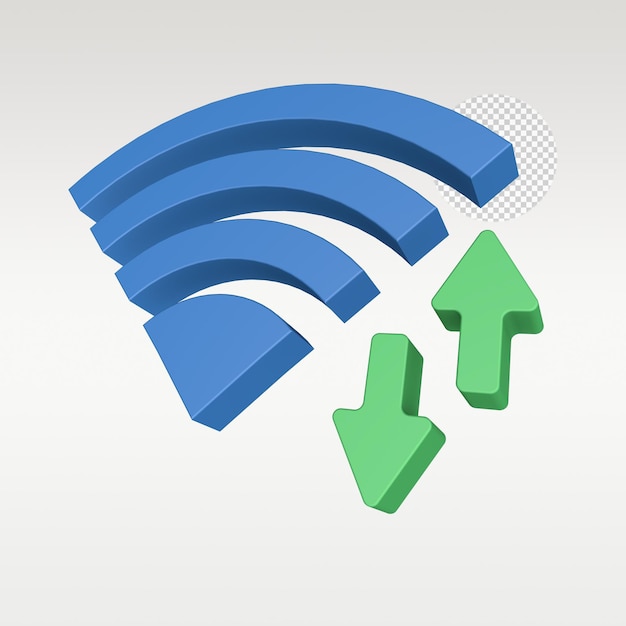 3D Render Signaal Batterij Wifi Pictogram Symbool