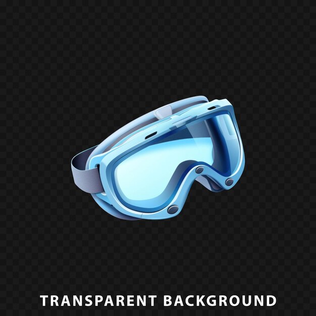3d render ski goggles isolated on transparent background
