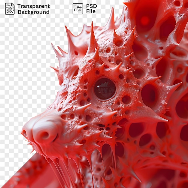 PSD rendering 3d di teste di puzzola su uno sfondo rosso