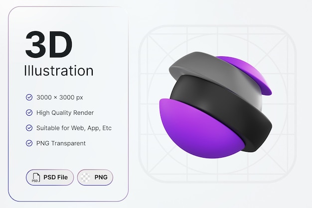 3d render slice chart concept design moderno