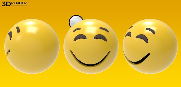 3d render Slightly Smiling Face emoji on transparent background
