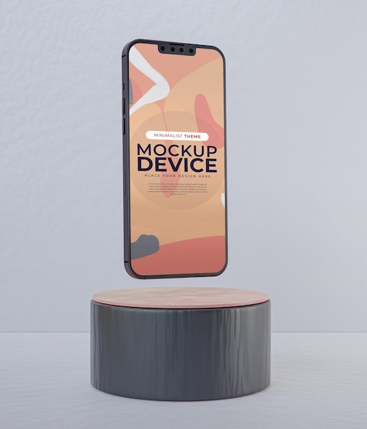 Modello di mockup del dispositivo smartphone rendering 3d