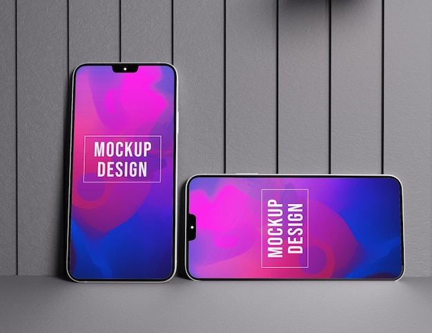 PSD 3d render smartphone mockup-presentatie