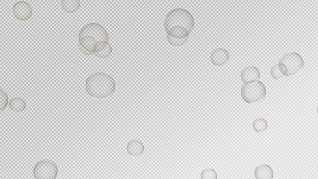 3d render of soap bubbles isolated with transparent