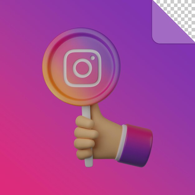 3d визуализация значка социальных сетей instagram