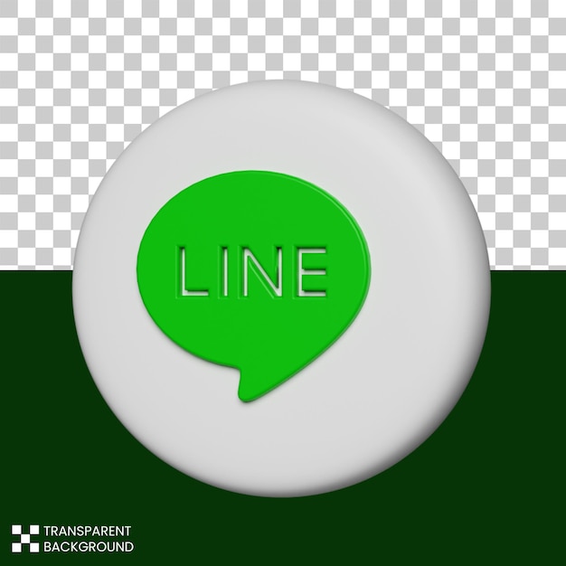 3d render social media line icon