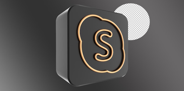 PSD 3d render social media logo met transparante achtergrond