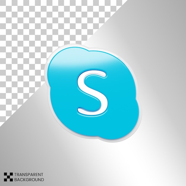 3d render social media skype icon