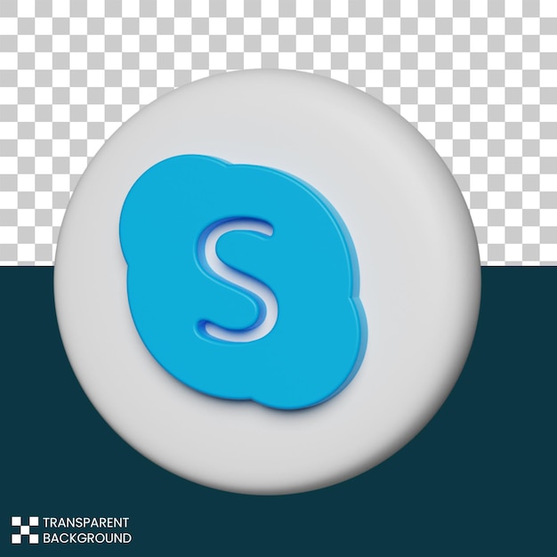 3d render social media skype icon