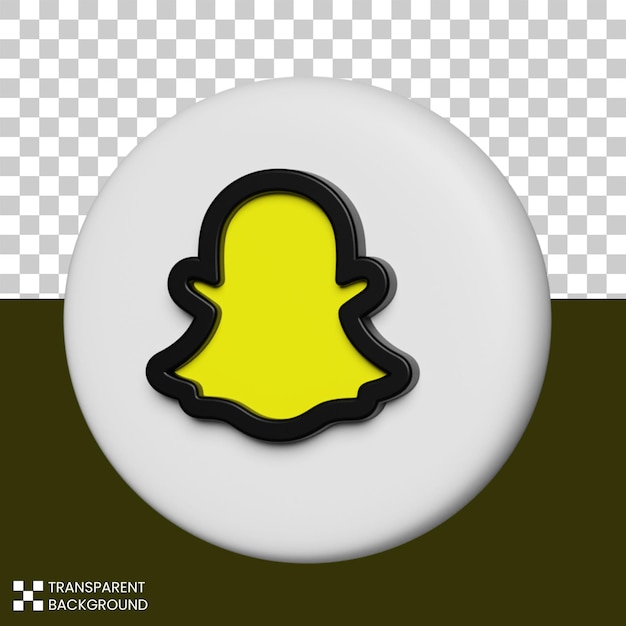 PSD icona di snapchat dei social media di rendering 3d