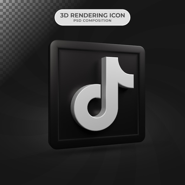 ソーシャルメディアtiktokアイコンデザインの3Dレンダリング
