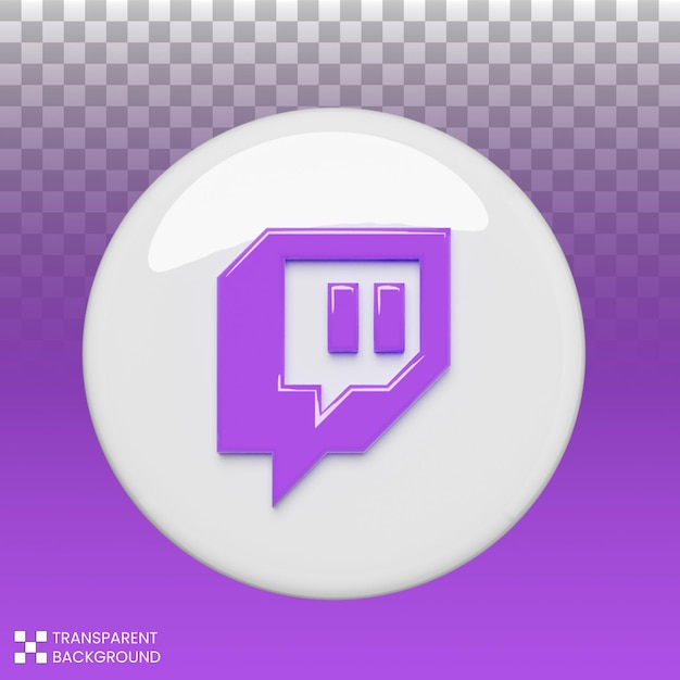 PSD 3d render social media twitch icon