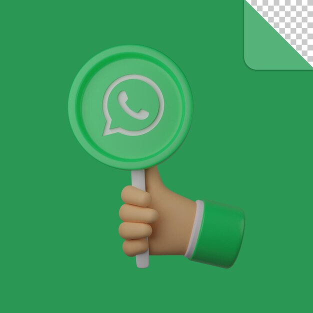 3d render social media whatsapp icoon