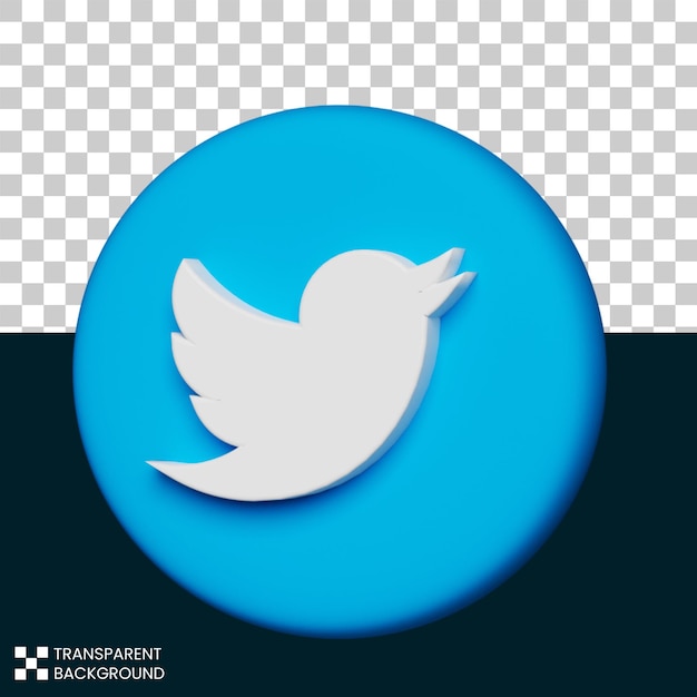 PSD 3d render sociale media twitter icoon
