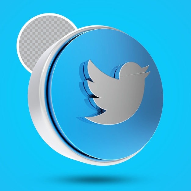 3d render sociale media twitter icoon