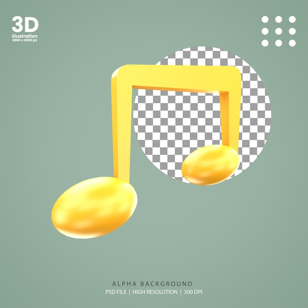 3d render sound on illustration