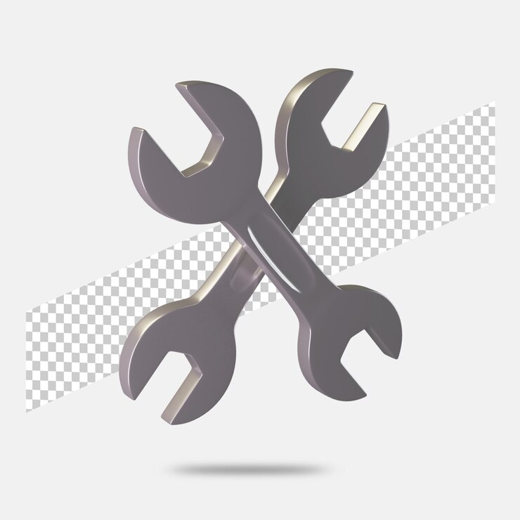 PSD 分離された3dレンダリングスパナアイコン