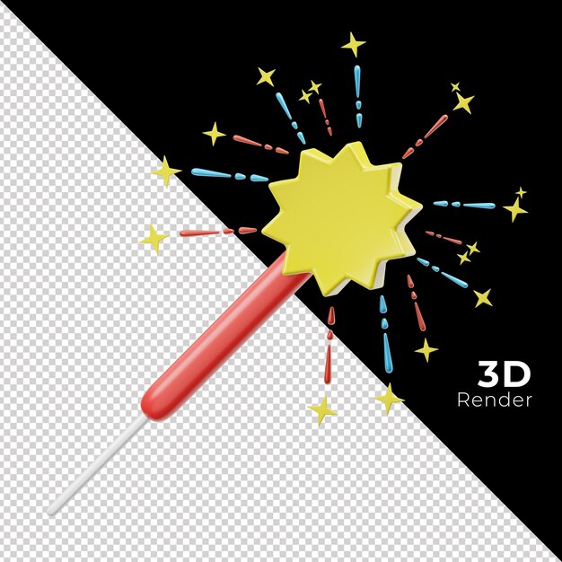 3d render sparkler om te vieren en verjaardag feest nieuwjaar