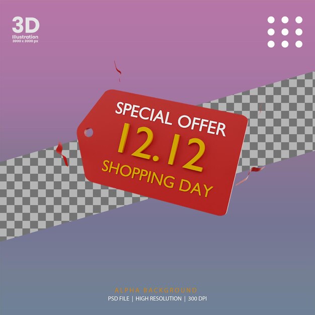 PSD 3d render special offer illustration