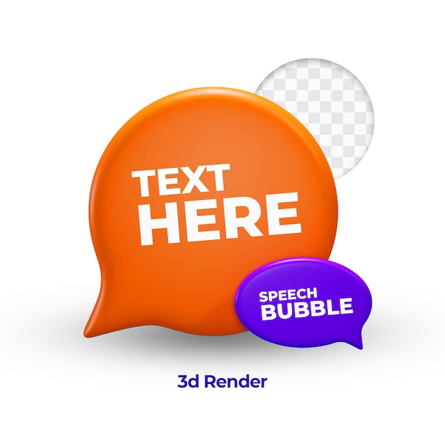 PSD 3d render of speech bubble chat