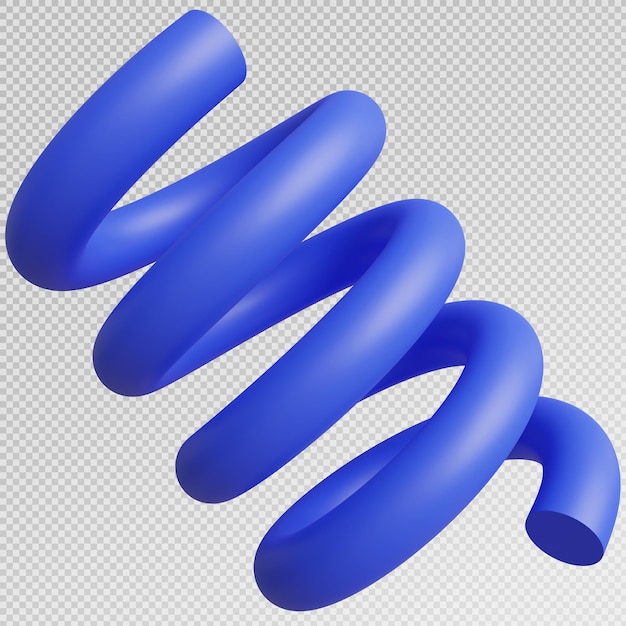 PSD 3d render of spiral shape for decoration