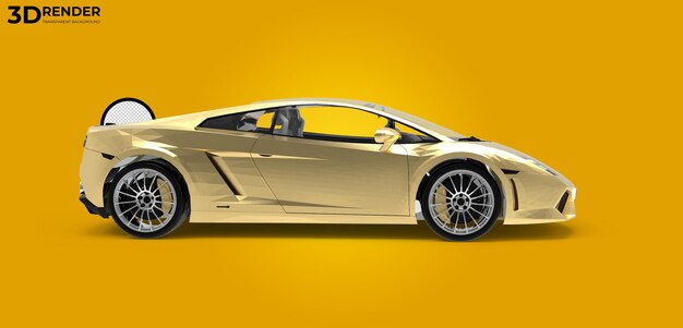 PSD 3d render sport car  transparent background